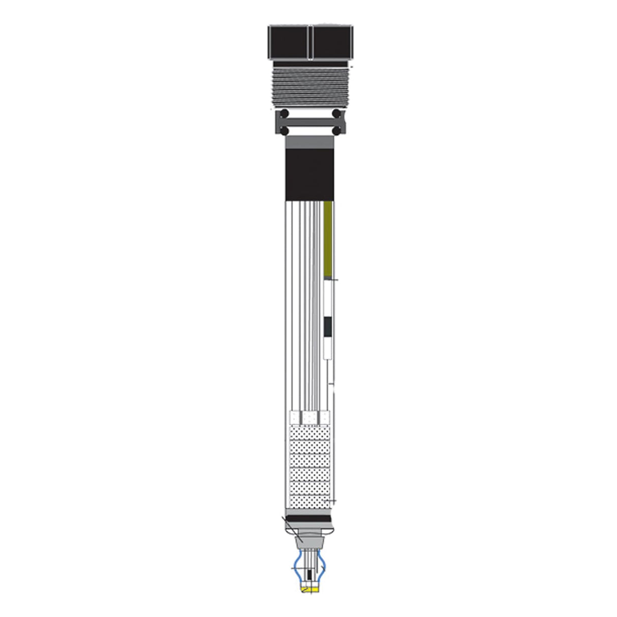 SI Analytics ProcessLine pH/Redox - Cadena de medición de una sola varilla con cabezal de rosca (ATEX II 1/2G), electrolito polimérico, difragma de 2 agujeros, Pl Petr-325 Vp