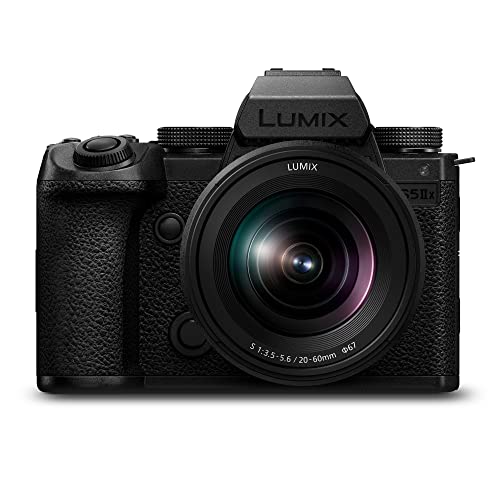 Panasonic LUMIX DC-S5M2XKE Cámara Marco Completo Sin Espejo, Lente LUMIX S-R2060 20-60mm F3.5-5.6, Grabación 4K 60P y 6K 30P, Pantalla Abatible, Wi-Fi, AF Híbrido De Fase, Batería DMW-BLK22, Negro