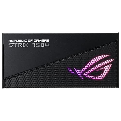 ROG Strix 750W Gold Aura Edition - Fuente de alimentación modular (80+ Gold, ATX 3.0, Lambda A++, compatible con PCIe Gen 5.0, ventilador Axial-tech, Aura Sync, 10 años de garantía)