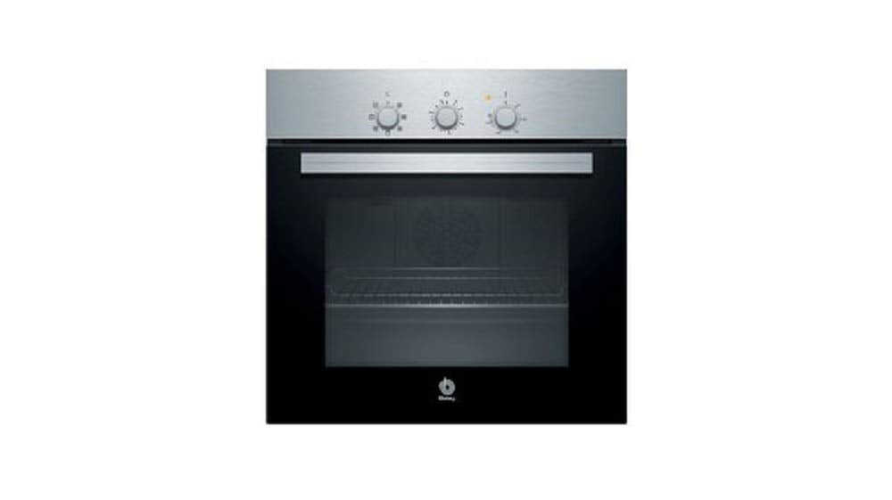 Balay - Horno Multifunción, 60 cm, Serie Acero, Puerta Abatible, Aire caliente 3D Profesional, 3HB2010X0