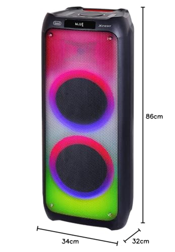 WeGeek Trevi XF 3400 Pro Altavoz Amplificado Fire Flame, Mp3, USB, MicroSD, AUX-IN, Función TWS, Bluetooth, Triple alimentación, Karaoke Party Speaker con micrófono inalámbrico Incluido