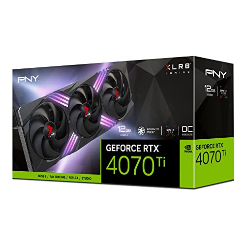 PNY GEFORCE RTX™ 4070Ti 12GB XLR8 Gaming Verto Epic-X RGB™ Overclocked Edition DLSS 3 Triple Ventilador Tarjeta gráfica