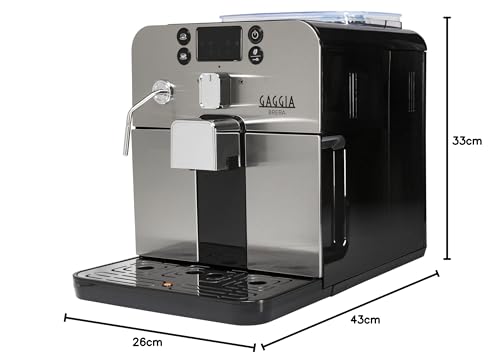 Gaggia RI9305/11 Brera - Cafetera Automática, para Espresso y Capuchino, Café en Grano o Molido, 1400 W, Plata/Negro, 100% Made in Italy