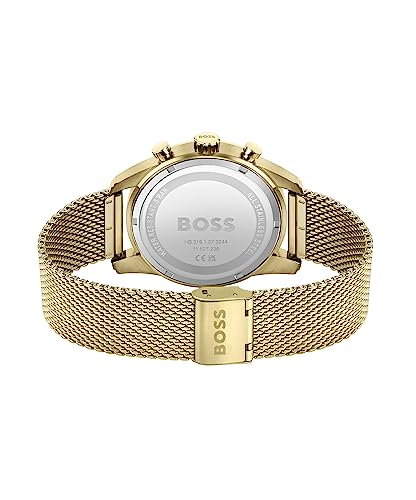 BOSS Reloj Cronógrafo de Cuarzo para Hombre con Correa de Malla de Acero Inoxidable Dorado - 1513838