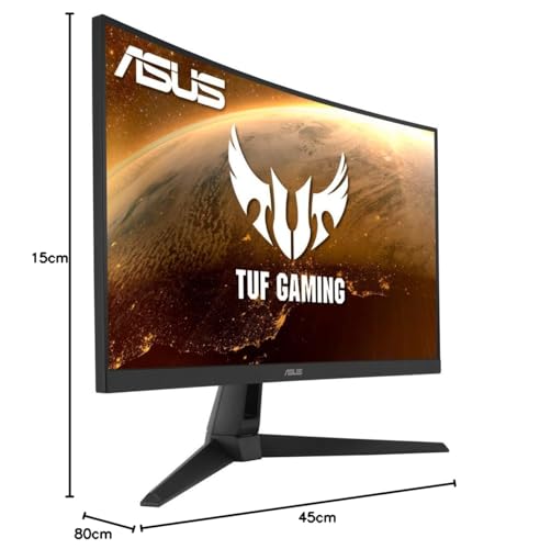 ASUS TUF VG27VH1B - Monitor gaming curvo de 27" Full HD (1920x1080, 165Hz, 1ms (MPRT), Extreme Low Motion Blur, Adaptive-sync, FreeSync™ Premium) Negro