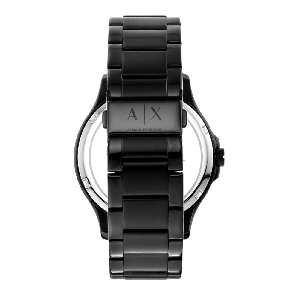 Armani Exchange Reloj Hombre, Movimiento Fecha Cuarzo Tres Agujas y Caja 46mm con Pulsera Acero Inoxidable