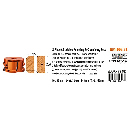 CMT 694.005.31 - Cabezal para biselar y redondear r4 d=124x15-50x31.75