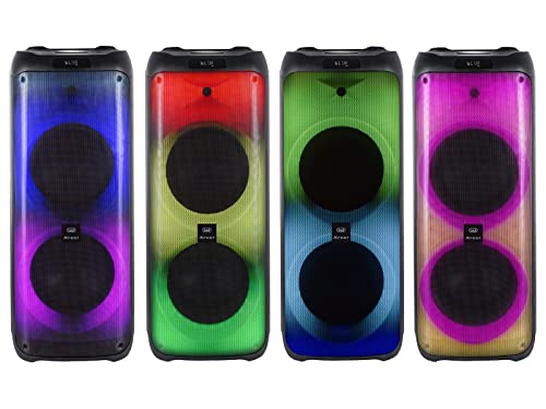WeGeek Trevi XFEST XF 4100 Pro - Altavoz Amplificado de 300 W, Bluetooth, USB, AUX-IN, TWS, Luces de Efecto Llama de Fuego, Llama, Discolight