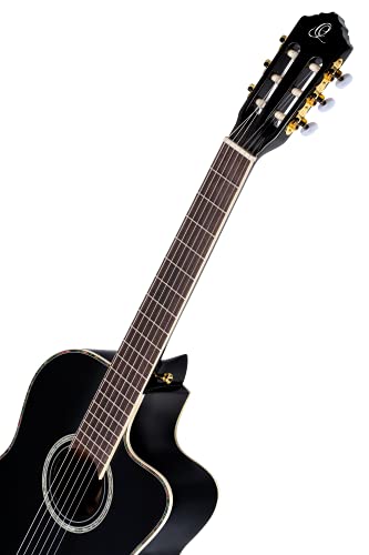 Ortega Classical Guitar Family Series Pro 44 Incluye funda BK Negro RCE141BK