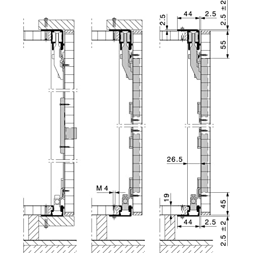 HAWA Multifold 30 - Herraje para puerta corredera (2 palas, puerta exterior plegable)
