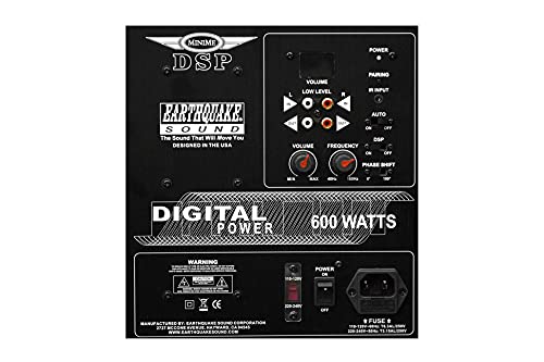 EARTHQUAKE Sound MiniMe DSP P-10 - Subwoofer Alimentado de 10 Pulgadas con Control DSP y tecnología de radiador pasivo Slaps