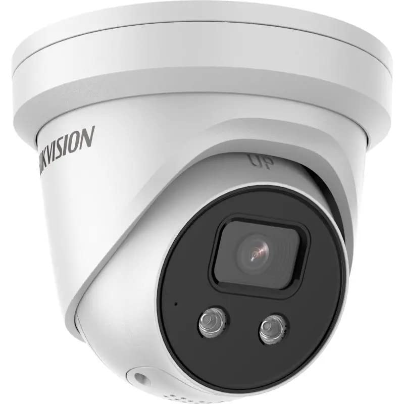 Hikvision Cámara de vigilancia Turret DS-2CD2386G2-ISU/SL(2,8 mm)(C) con 8 megapíxeles, hasta 30 m de iluminación, cámara de vigilancia Profesional, cámara Acusense con Filtro de Alarma Falsa