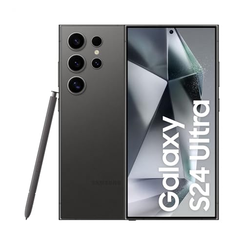 Samsung Galaxy S24 Ultra AI Smartphone, Android Mobile Phone sin contrato, 12GB RAM/512GB de memoria, cámara 200MP, S Pen, larga duración de la batería, negro titanio