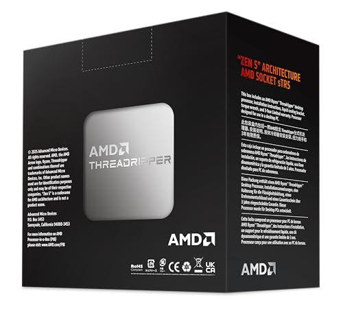 AMD Ryzen Threadripper 9970X, 32 núcleos / 64 Hilos desbloqueados, Arquitectura Zen 5, 160 MB de caché L2+L3, 350 W TDP, hasta 5,4 GHz de frecuencia Boost, Socket STR5, Ventilador no Incluido