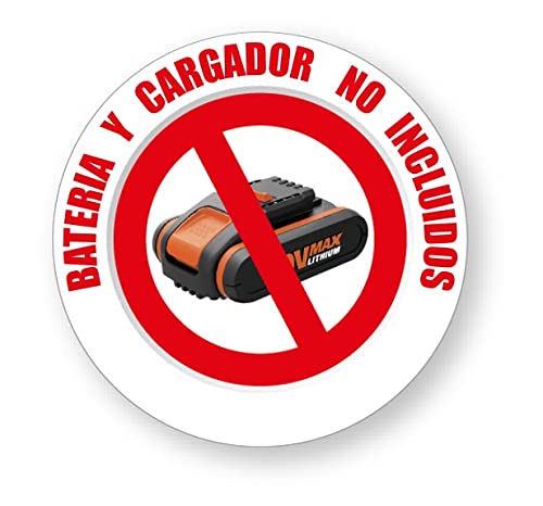 WORX wg368e.9 40 V batería Sierra de cadena, 30 cm Longitud de corte, cadena Lubricación, velocidad 3,8 m/s, Sin batería, cargador y accesorios