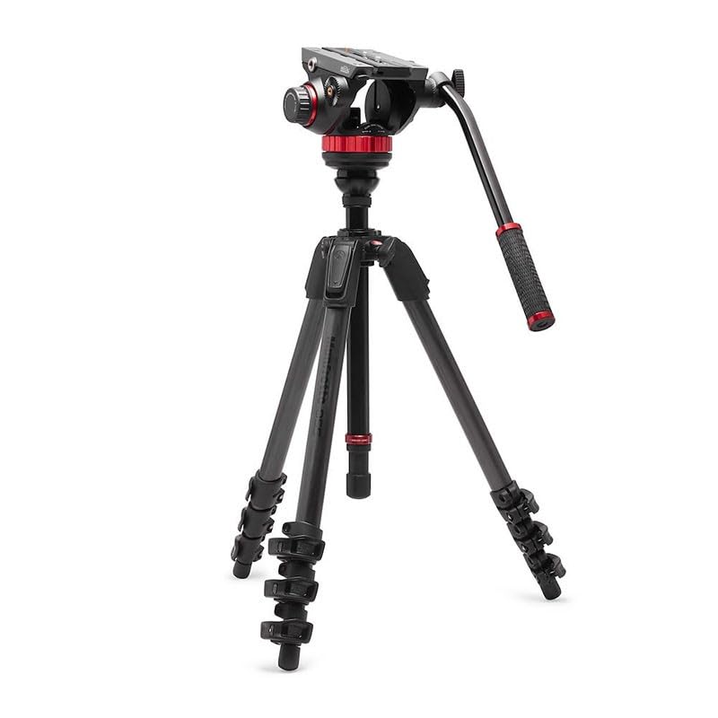 MANFROTTO Trépied vidéo en Carbone Avec rotule fluide à Base Plate Type 502 - MVK502055CXPROV