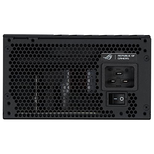 ASUS ROG Thor 1600W Titanium - Fuente de alimentación Modular (1600 Watios, 80+ Titanium, Lambda A++, MOSFETs de nitruro de galio, Disipadores ROG, Ventilador 135mm PWM, 0dB, Panel OLED)