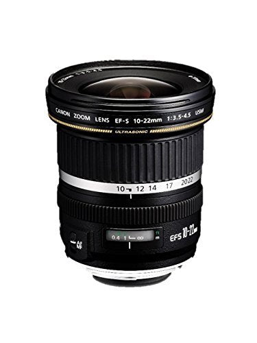 Canon EF-S 10-22mm f/3.5-4.5 USM - Objetivo para Canon (Distancia Focal 10-22mm, Apertura f/3.5-29, Zoom óptico 2.2X,diámetro: 77mm) Negro