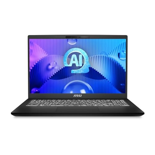 MSI Modern 15 H AI C1MG-036XES - Ordenador portátil 15,6" FHD (Intel Core Ultra 7 155H, RAM 32GB, 1TB SSD, Free Dos) Classic Black - Teclado QWERTY español
