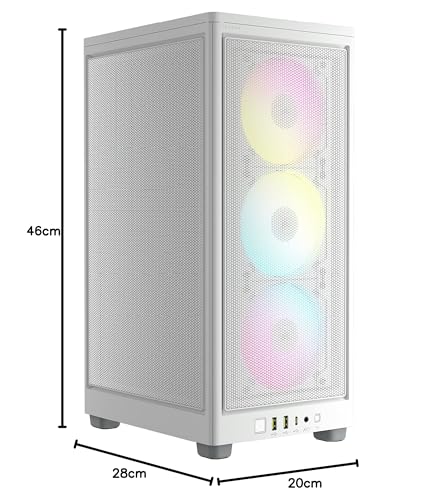 Corsair iCUE - Carcasa para PC 2000D RGB Airflow Mini-ITX - Factor de Forma Mini-ITX - Paneles de Malla de Acero - Soporte de GPU de Tres Ranuras - 3 Ventiladores AF120 RGB Slim incluidos -