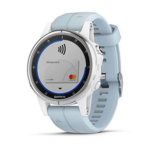 Garmin, Fenix 5S Plus - Reloj GPS multideporte, Unisex adulto, Azul (Celeste), 42 mm
