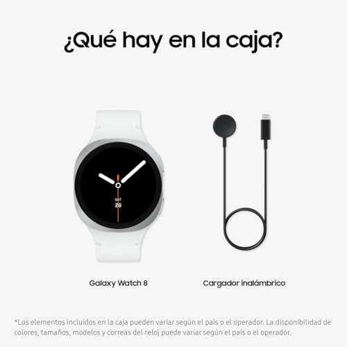 Samsung Galaxy Watch8, 44mm, Bluetooth, Galaxy AI, Smartwatch, Procesador 3 NM, Asistente de Salud y Sueño, Seguimiento Deportivo, Garantía 3 Años + 1 año Extra, Plata (Versión Española)