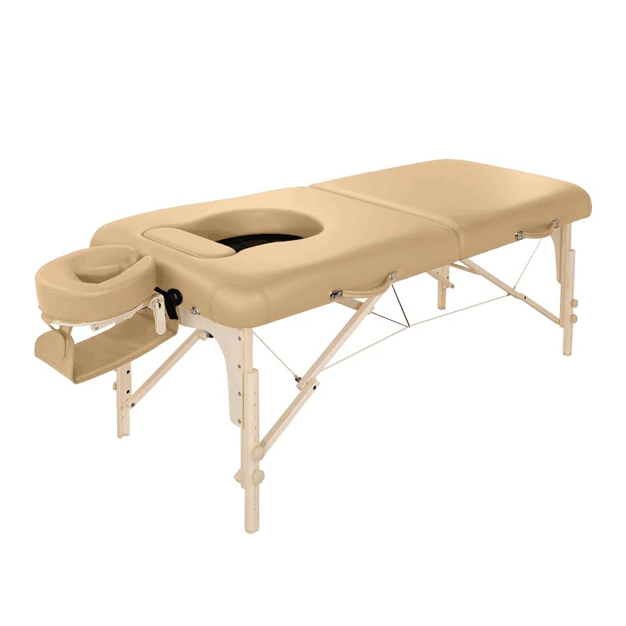 Master Massage Tumbona móvil para Maternidad, Camilla de Masaje, Cuello en el Pecho, con Cubierta Acolchada, Color Beige, 71 cm