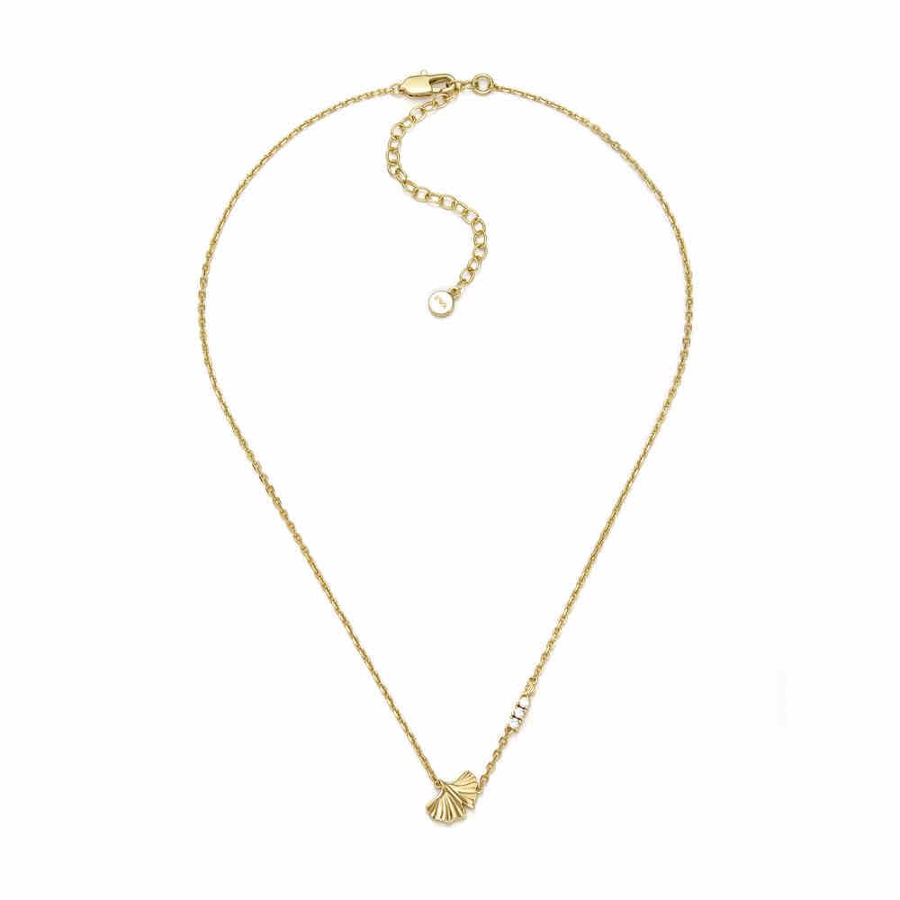Emporio Armani Collar de latón con cierre de langosta en tono dorado para mujer