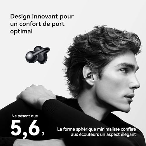 HUAWEI FreeClip,Auriculares Inalámbricos Bluetooth,Clip Innovador,Open-Ear,Gran Duración de Batería,Cancelación de Ruido en Llamadas por IA,Resistencia IP54 al Polvo y a Salpicaduras de Agua,Beige
