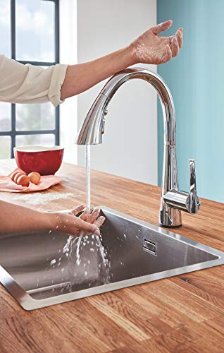 Grohe Zedra Touch - grifo de cocina con tecnología touch, caño en C y triple spray (30219002)