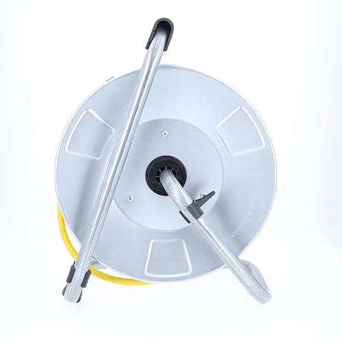 as - Schwabe Carrete de cable de 50 m, conector suizo SEV tipo 13, K35 AT-N07 V3V3-F 3G1,5 enchufes T13 230 V/10 A, protección térmica, marco de acero galvanizado, IP55, fabricado en Alemania, 711592