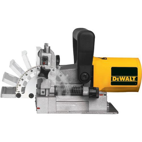 DEWALT DW682K-QS - Ensambladora 600W, Profundidad de Corte 20mm, Ajuste de Guía 0°-90°, Velocidad de 10.000 rpm, diámetro fresa 100mm, Profundidades de corte fijas 0/10/20