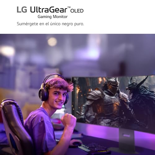 LG 32GX850A-B - Monitor Gaming Ultragear OLED, 32", 4K (3840 x 2160), 165 Hz, 0.03 ms (GTG), Dual Mode, G-Sync Compatible y FreeSync Premium Pro, Inclinación y Altura Ajustable, Morado Grisáceo