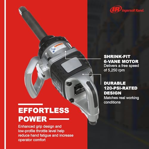 Ingersoll-Rand 1" 285B-6 Llave de Impacto Neumática, Acoplamiento de Impacto de Alta Resistencia, Yunque Extendido de 6", 2 Asas, Alta Precisión, Accesibilidad y Control