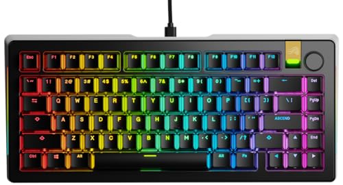 Glorious Gaming GMMK 3 Pro HE Teclado rápido Hall Effect, Carcasa Aluminio, tasa 8K, switches magnéticos/Hot Swap MX, Juntas modulares, TKL 75% QWERTY EE.UU. (Negro)