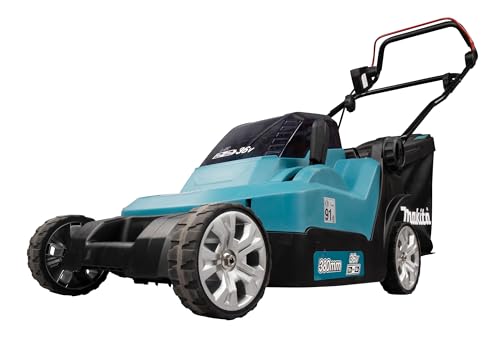 Makita DLM382PM2 - Cortacésped doble de iones de litio LXT de 18 V (36 V) de 38 cm con 2 baterías de 4,0 Ah y cargador de doble puerto