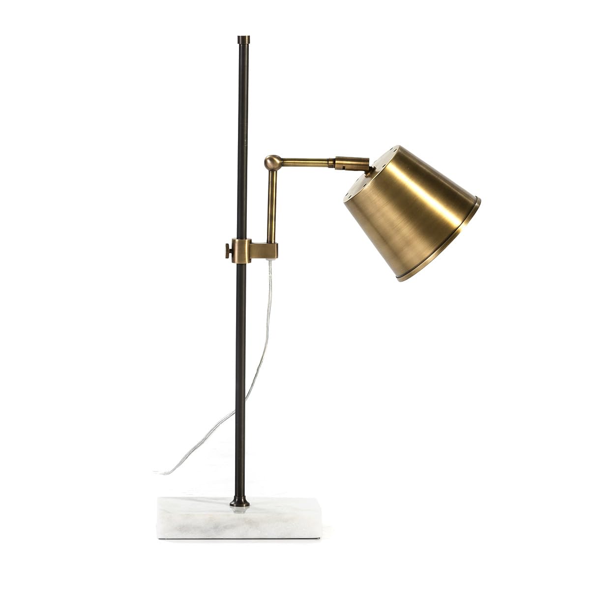 LAMPARA SOBREMESA 32X14X71 MARMOL BLANCO/METAL DORADO/NEGRO