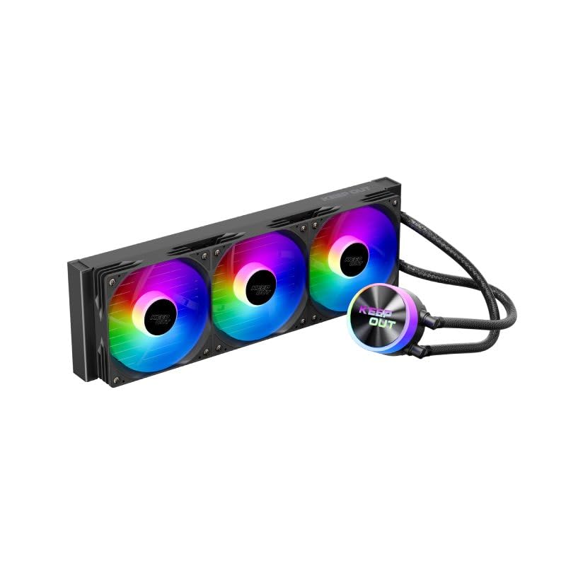 Refrigeración líquida - Sistema de enfriamiento con 360 mm, Iluminado ARGB, Compatible con múltiples sockets, eficiente y silenciosa.*
