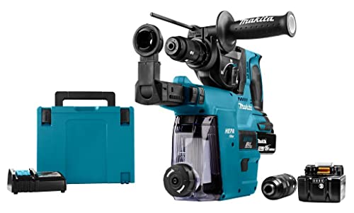 Makita MAKPAC - Martillo combinado con batería para SDS-Plus (18 V, 5,0 Ah, 2 baterías y cargador)