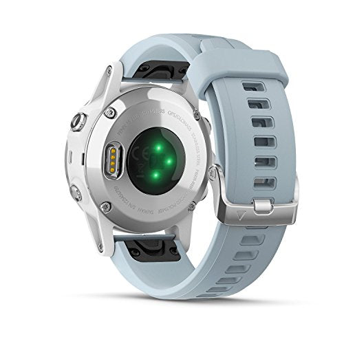 Garmin, Fenix 5S Plus - Reloj GPS multideporte, Unisex adulto, Azul (Celeste), 42 mm
