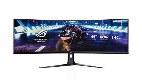 ASUS ROG Strix XG49VQ, Monitor Gaming Ultrapanorámico Curvo (3840 X 1080P, 144 Hz,usb 3.0 Freesync 2 HDR, Displayhdr 400, 125% sRGB, Dci-P3. 90%, Shadow Boost), 49", Negro