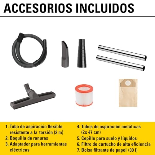 Stanley Aspirador Multiuso SXVC30XTDE de sólidos y líquidos con Toma para Herramientas eléctricas integrada (1600 W, 30 L)