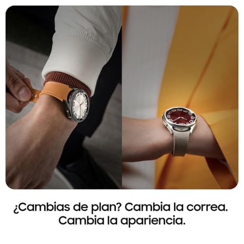 Samsung Galaxy Watch6 Classic Bluetooth, 43 mm + Correa de recambio - Smartwatch, Control de Salud, Seguimiento Deportivo, Batería de Carga Rápida, Plateado (Versión Española)