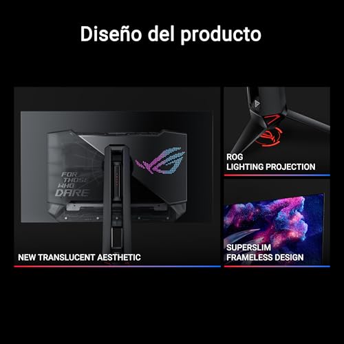 ASUS ROG Swift OLED PG27AQDP - Monitor Gaming WOLED de 27 Pulgadas, 480 Hz, 0,03 ms, G-Sync, disipador térmico, OLED Care+, Asistente AI, Brillo Uniforme, 99% DCI-P3 y DisplayWidget Center