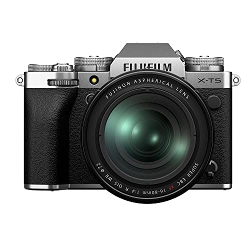 Fujifilm X-T5 Cámara Digital Mirrorless con Objetivo Zoom XF16-80mm/F4 R OIS WR Plata