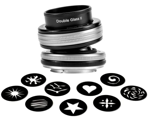 LensBaby - Composer Pro II con Doble Cristal II para Nikon F - Versión Mejorada - Compatible con Todos los Objetivos Optic Swap Actuales y anteriores - Diafragma Ajustable manualmente