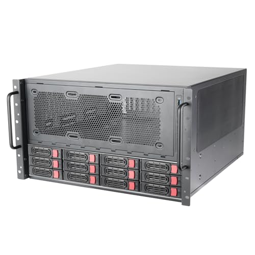 SilverStone Technology RM61-312, Chasis con Montura en Rack de 12 bahías 6U Equipado con compatibilidad de FA Dual, Triple Soporte para disipador de 360mm, SST-RM61-312