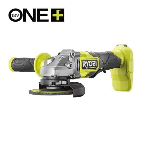 RYOBI - Amoladora angular de 2000 W diam. 230 mm - 6600 rpm - Mango trasero orientable 180° - Soft Start - Viene con 1 disco para desbarbar metal diam. 230 mm y 1 llave de servicio - EAG2000-G