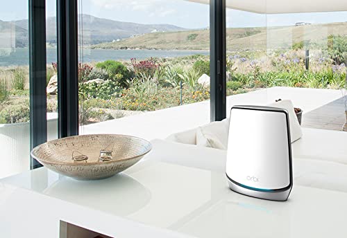 NETGEAR Orbi Mesh WiFi 6 (RBK853) | WiFi Mesh Router con 2 satélites extensores | Cobertura Mesh Tribanda AX6000 para toda la casa de hasta 525 m2 y 100 Dispositivos
