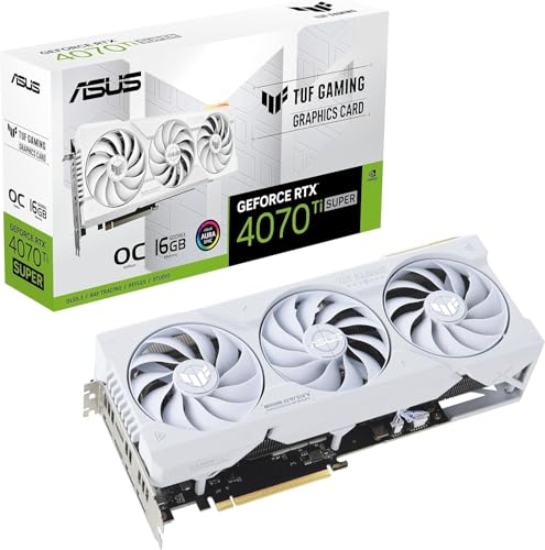 ASUS Tarjeta Grafica TUF GEFORCE RTX 4070 TI Super Gaming | 12GB | GDDR6X | DLSS3 | White